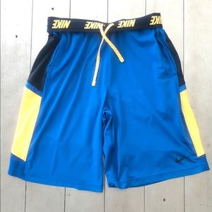 Nike Dri-Fit Blue & Yellow Shorts Size Medium